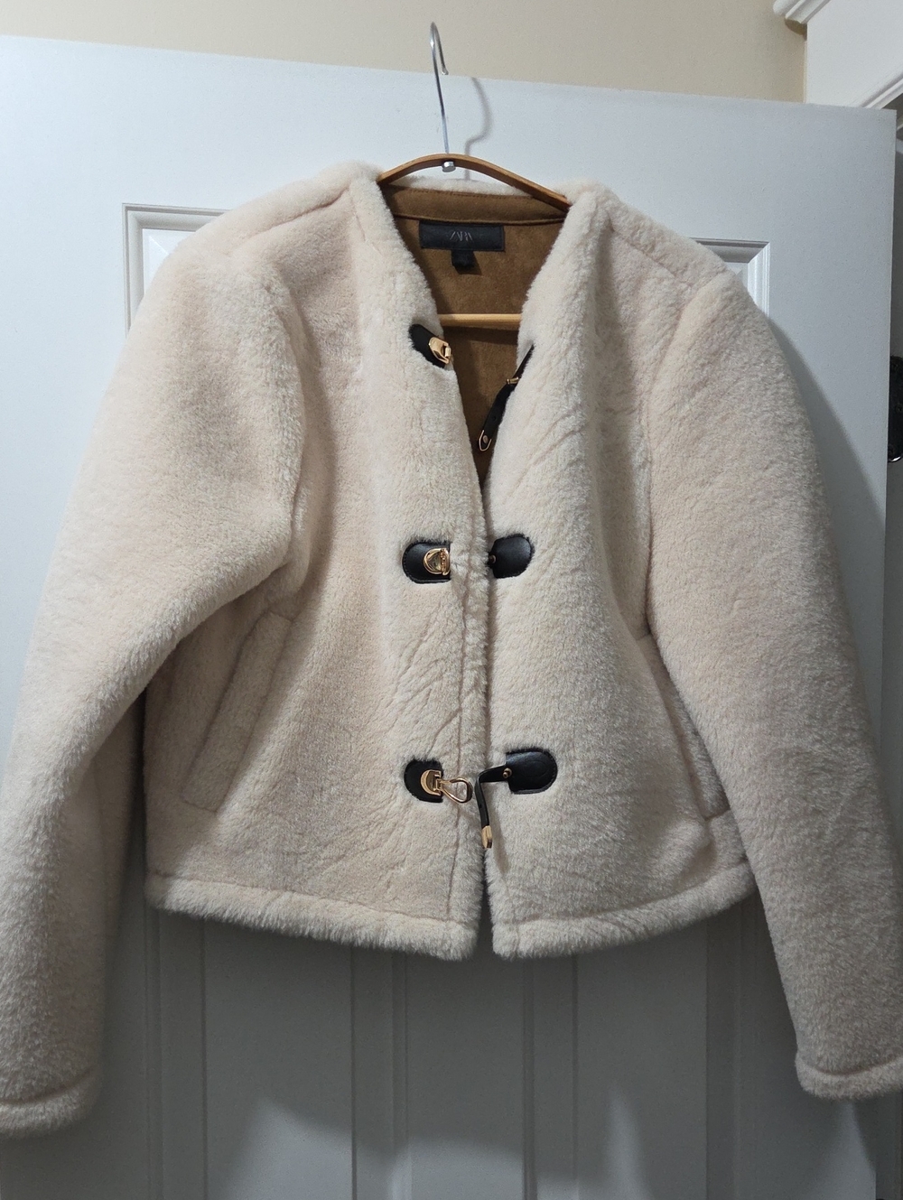 Cozy Cream Faux Shearling Toggle Jacket